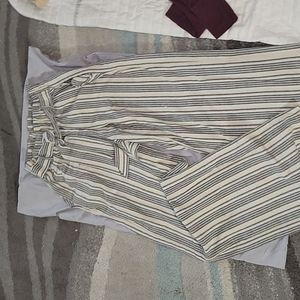 Stripped wide leg pants